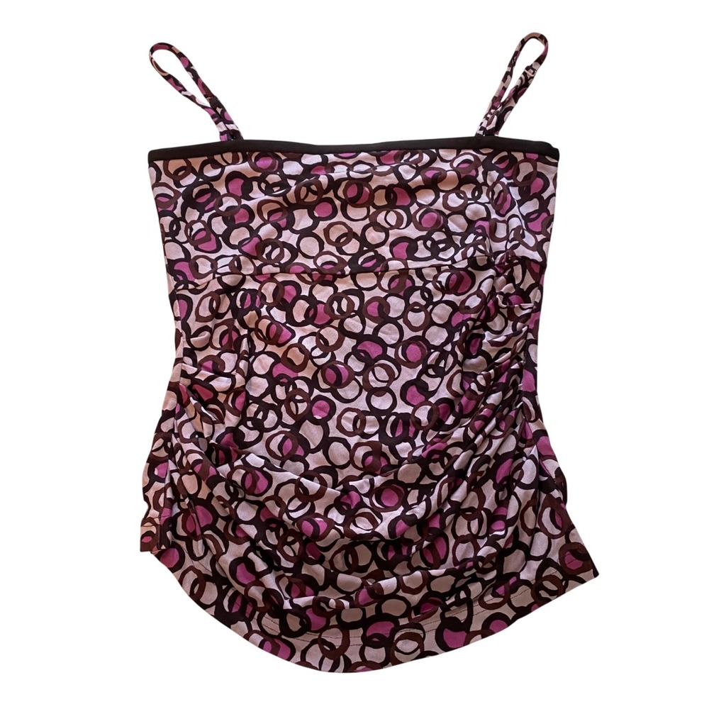 Diane Von Furstenberg Pink Brown Ring-Print Camisole
